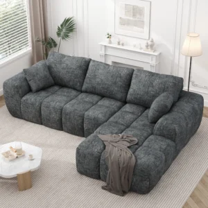 101 Sectional Sofa Back Cushion Modern L Shaped Modular Cloud Couch Unique Chenille Fabric Couches Sofas Living Room Bedroom Compression Sofa Assembl