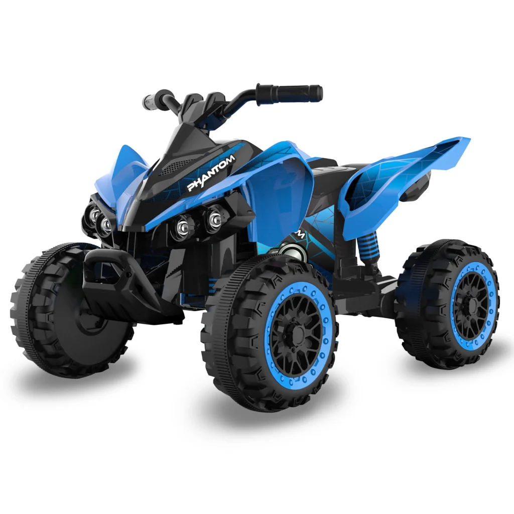 GLOW 12V Electric Ride-On ATV – Blue LED Lights & Thrills — close-up detail of design and finish
