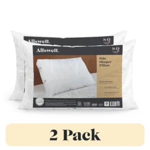 2 pack Allswell Side Sleeper Bed Pillow with HYGROCOTTON Temperature Regulating Cover Standard Queen