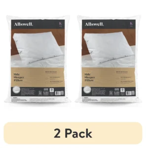2 pack Allswell Side Sleeper Bed Pillow with HYGROCOTTON Temperature Regulating Cover Standard Queen