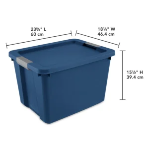 20 Gallon Latch Tote Plastic True Blue