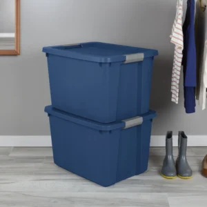 20 Gallon Latch Tote Plastic True Blue