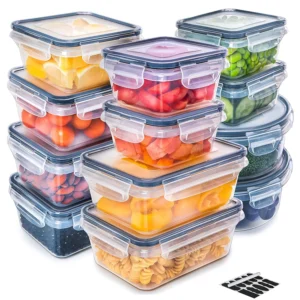 20Pcs Glass Food Storage Containers with Lids Airtight Meal Prep Container Set for Lunch Leak Proof
