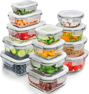 20Pcs Glass Food Storage Containers with Lids Airtight Meal Prep Container Set for Lunch Leak Proof