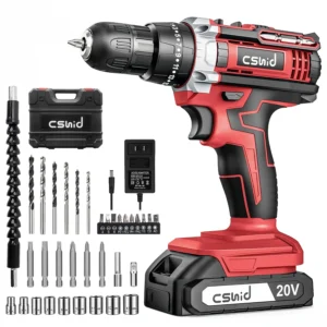 21V Cordless Drill Set Electric Power Drill 34Pcs 3 8 Inch Keyless Chuck 25 3 Clutch Compact Driver Drill Work Light Max torque 45Nm 2 Variable Speed