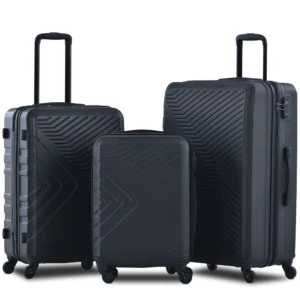 3 Piece Hardside Luggage Set Hardshell Lightweight Suitcase with Double Spinner Wheels and TSA Lock Navy Blue