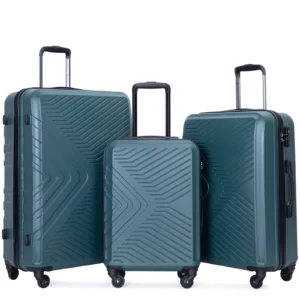 3 Piece Hardside Luggage Set Hardshell Lightweight Suitcase with Double Spinner Wheels and TSA Lock Navy Blue