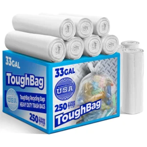 30 33 Gallon Trash Bags Heavy Duty 75 Cout 32 x39 Black Garbage Can Liners for Kitchen Lawn and Leaf Outdoor Storage