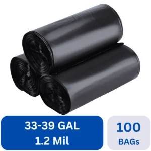 30 33 Gallon Trash Bags Heavy Duty 75 Cout 32 x39 Black Garbage Can Liners for Kitchen Lawn and Leaf Outdoor Storage
