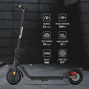 5TH WHEEL W16S 300W Electric Scooter Turn Signal 8 5 Solid Tires 18mph 12Miles Range Folding Commuting E Scooter Adults APP Control