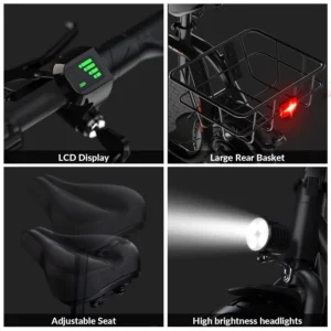 5TH WHEEL W18S 420W Motor Electric Scooter for Adults with Seat and Carry Basket 36V 20Miles Range 15 5Mph 12 Foldable E Scooter for Commuting