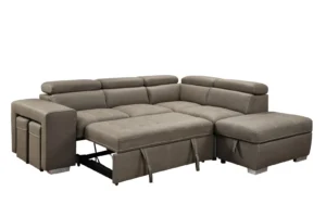 AENKYO 98 L Shaped Upholstered Sectional Sofa Couch with Storage Cup Holders Faux Leather Living Room Sofa Set Black