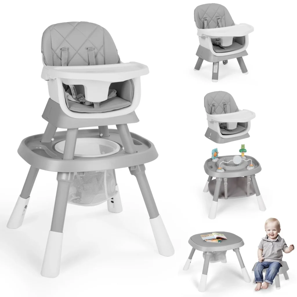 AILEEKISS 15-in-1 Baby High Chair – Versatile Toddler Dining & Play Seat β alternate angle showing full product