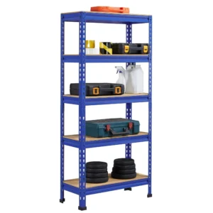 Alden Design 5 Shelf Boltless Adjustable Steel Storage Shelf Unit Blue Holds up to 330 lb Per Shelf