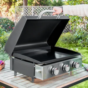 Alpha Joy 3 Burner Propane Gas Griddle Outdoor Flat Top Gas Grill Can Be Detached Table Top Griddle for Camping