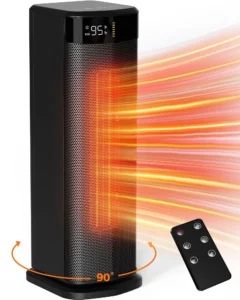 ALROCKET 1500W Tower Space Heater with Oscillation ECO thermostat for Indoor Bedroom Office Use