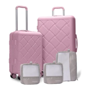 Amalodie luggage 6 Piece Rolling Hardside Luggage Set BEIGE