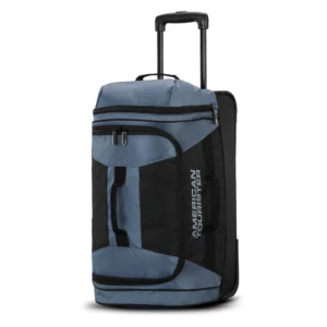 American Tourister Kontour 2 Piece Luggage Set with Spinner Wheels Carry On Medium Checked Black