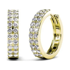Amy and Annette 14K Gold Hoop Earrings with crystals from Swarovski