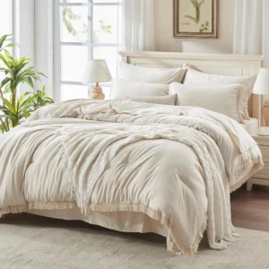 Andency King Size Comforter Set Sheets Burnt Orange 7 Pieces Bed Bag Boho Soft Lightweight Bedding Sets Terracotta Rust Tassel Bed Set Comforter Shee