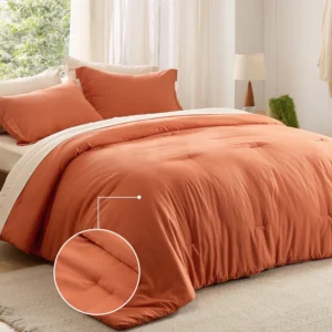 Andency King Size Comforter Set Sheets Burnt Orange 7 Pieces Bed Bag Boho Soft Lightweight Bedding Sets Terracotta Rust Tassel Bed Set Comforter Shee
