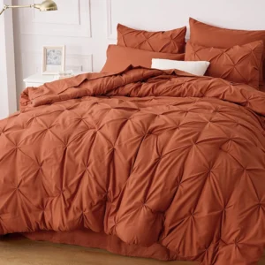 Andency King Size Comforter Set Sheets Burnt Orange 7 Pieces Bed Bag Boho Soft Lightweight Bedding Sets Terracotta Rust Tassel Bed Set Comforter Shee