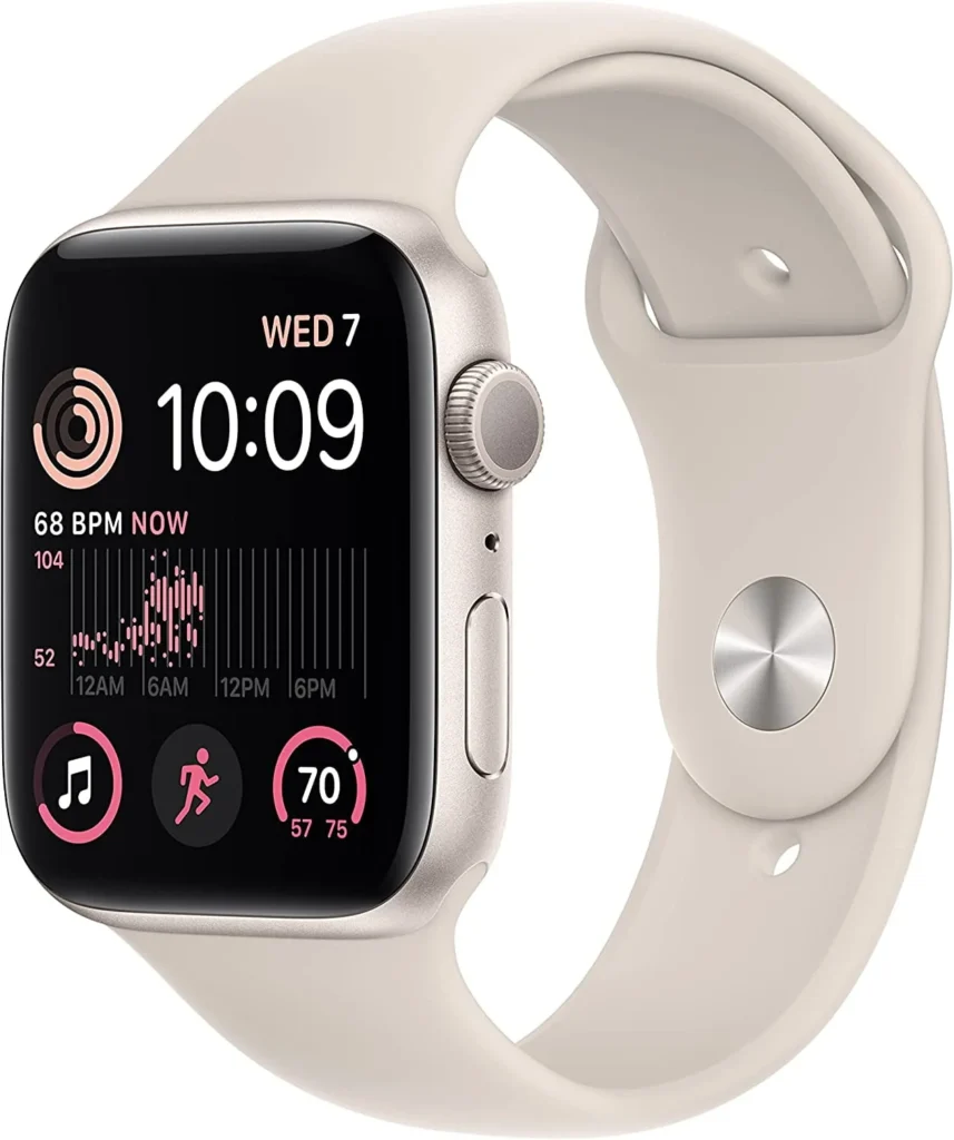 Apple Watch SE Starlight GPS S M 40mm — close-up detail of design and finish