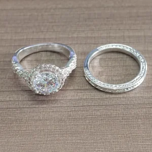 APSVO 18K White Gold Plated 0 1ct Rings Women Stackable Non Tarnish Knuckle CZ S925 Sterling Silver Eternity Promise Band Wedding Engagement Birthday