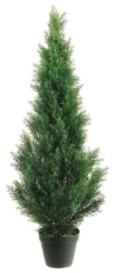 Artificial Cedar Tree 2 Pack 3 ft Outdoor Artificial Topiary Cedar Plants Fake Tree UV Rated Potted Plants Porch Decor Faux Pine Tree Perfect Housewa