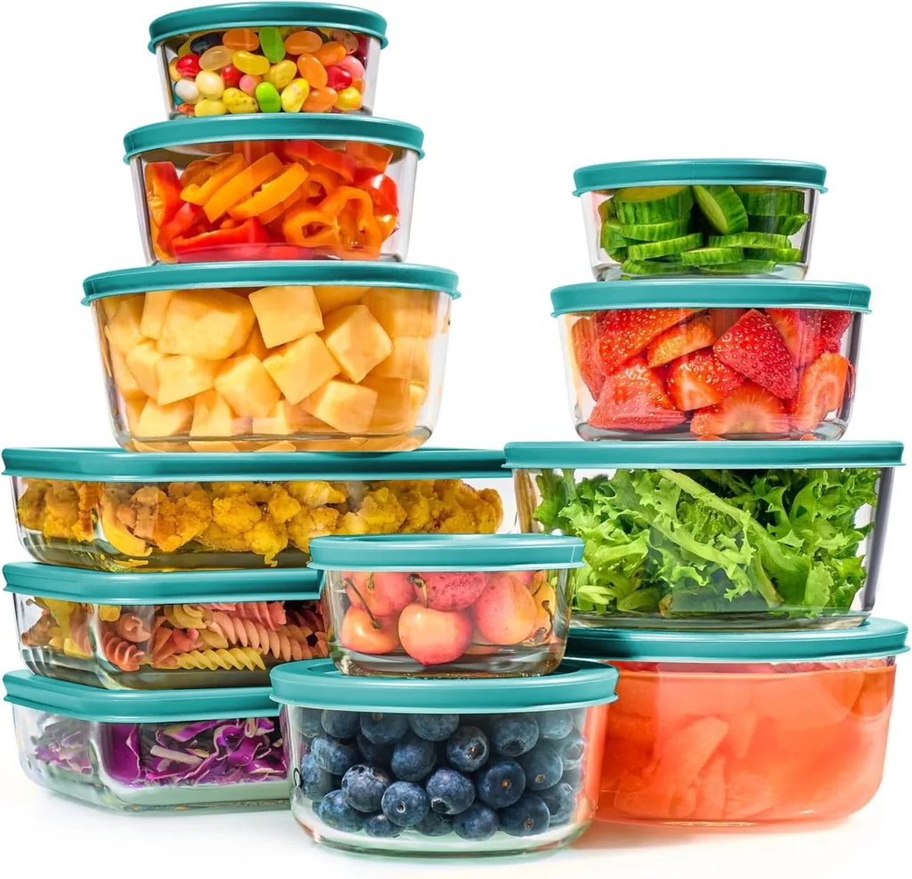 Asnews 24-Piece Meal Prep Food Storage Set – Leak-Proof, BPA-Free β alternate angle showing full product