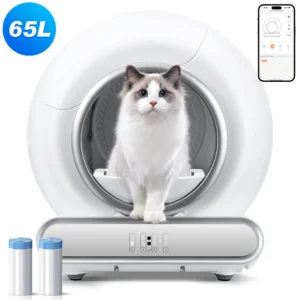 Automatic Cat Litter Box Self Cleaning and Odor Removal Robot with Liner 2 4G Wifi App Control Sensor Safety Protection for Multi Cats