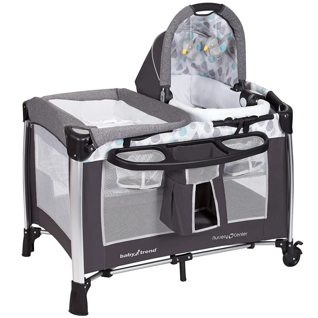 Baby Trend Simply Smart Playard – Nursery Center with Bassinet β alternate angle showing full product