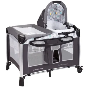 Baby Trend Simply Smart Nursery Center Playard with Bassinet and Travel Bag Whisper Grey