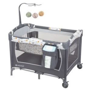 Baby Trend Simply Smart Nursery Center Playard with Bassinet and Travel Bag Whisper Grey