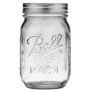 Ball Glass Mason Jar W Lid Band Wide Mouth 64 Ounces 6 Count