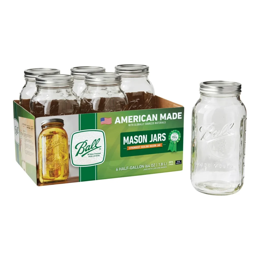 Ball Wide Mouth 64oz Mason Jars (6-Count) – Versatile Storage β close-up detail of design and finish