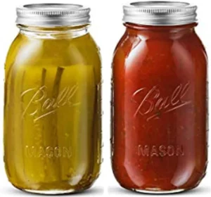 Ball Glass Mason Jar W Lid Band Wide Mouth 64 Ounces 6 Count