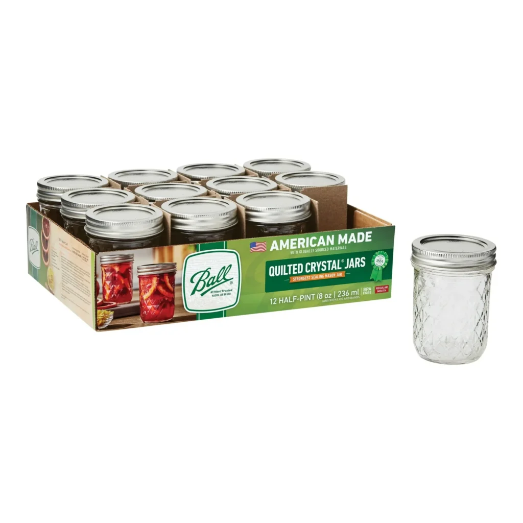 Ball Glass Mason Jar W Lid Band Wide Mouth 64 Ounces 6 Count