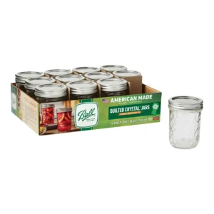 Ball Glass Mason Jar W Lid Band Wide Mouth 64 Ounces 6 Count