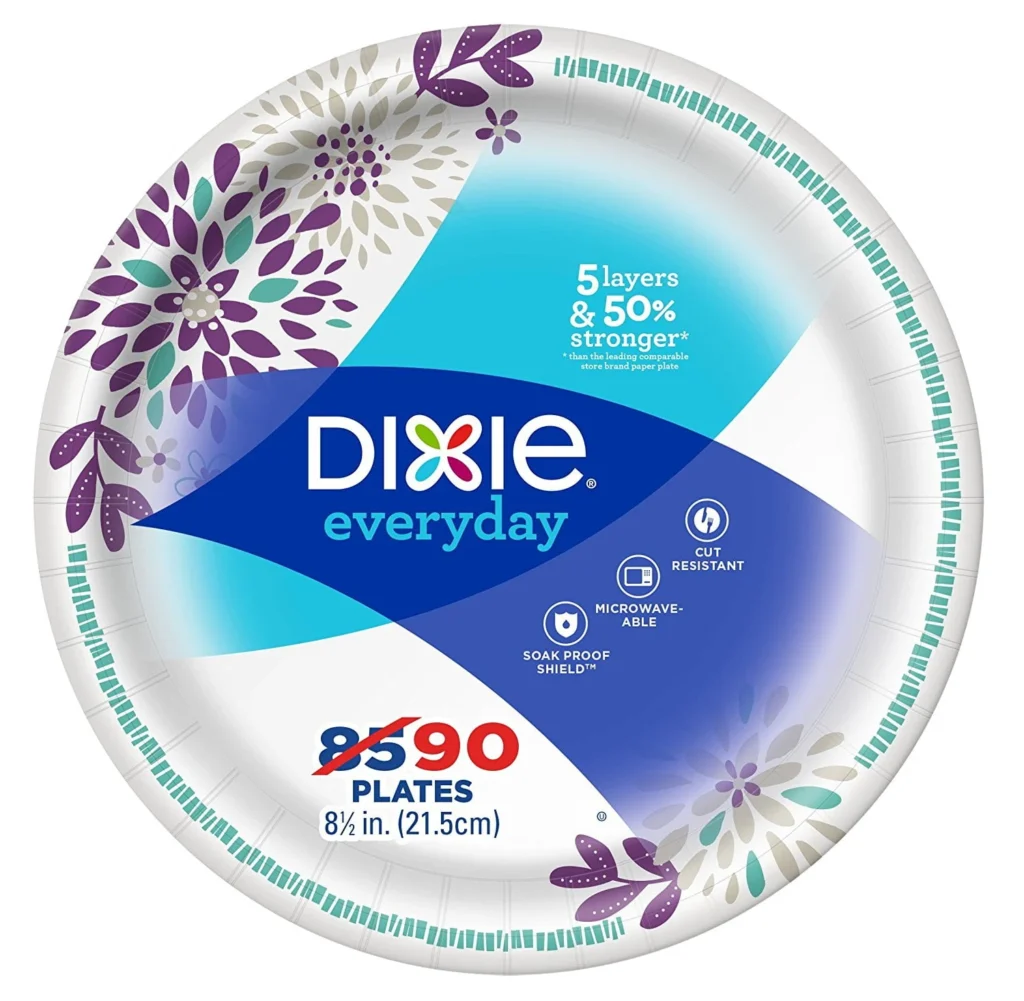 Basics Everyday 8.62″ Disposable Paper Plates – 100 Count, Essential Strength — close-up detail of design and finish