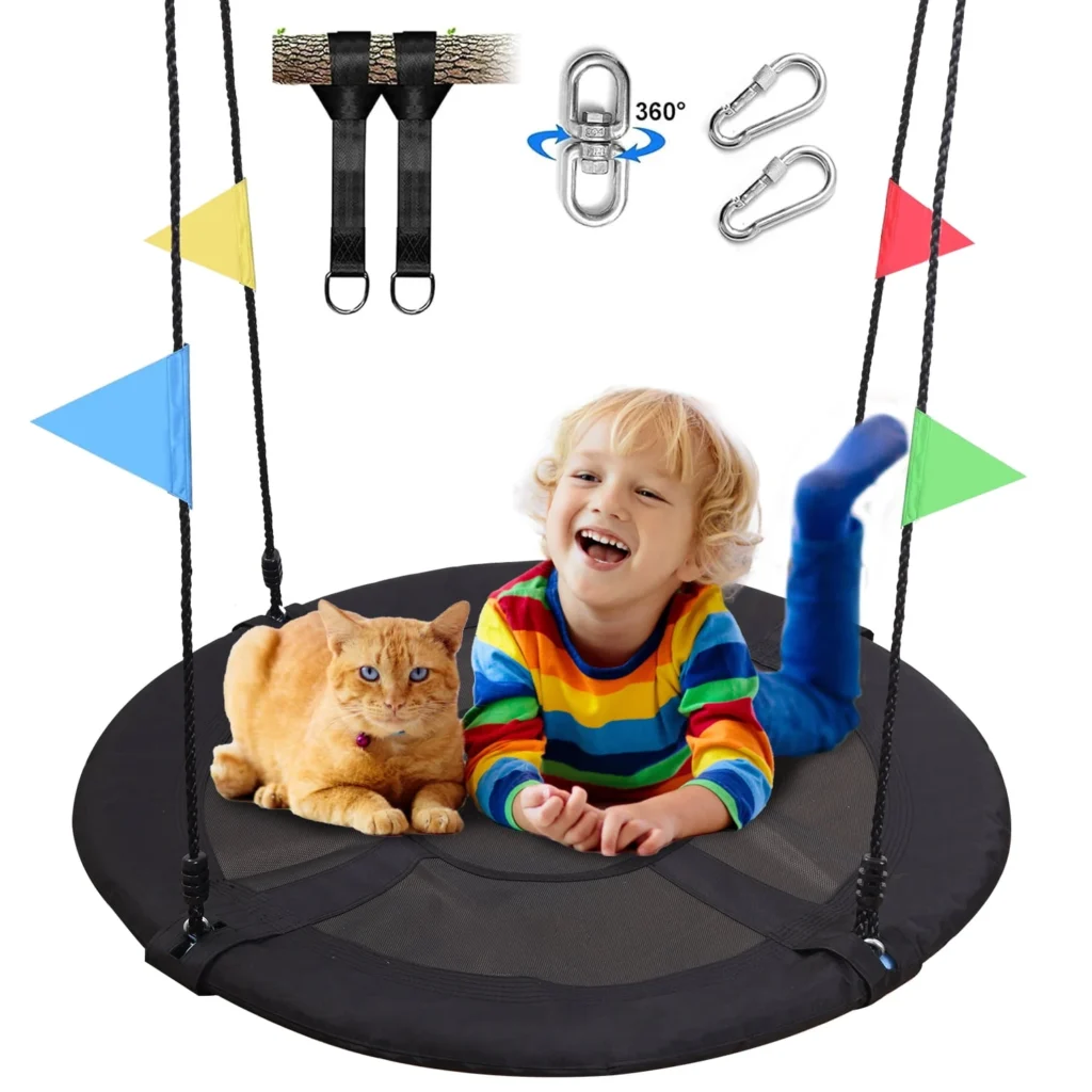Batman 40-Inch Saucer Swing with Adjustable Ropes – Outdoor Fun for Ages 3+ β close-up detail of design and finish