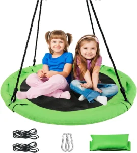 Batman 40 Saucer Swing with Adjustable Ropes for Outdoor Backyard Fun Ages 3