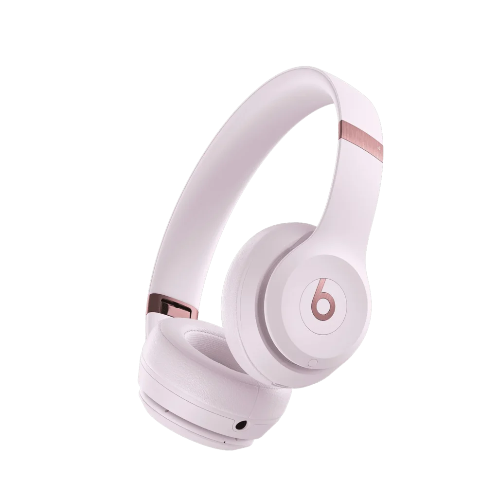Beats Solo4 High-Fidelity Wireless Headphones – Cloud Pink Edition — close-up detail of design and finish