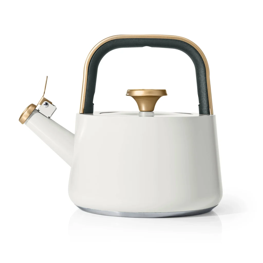 Beautiful 1 8L Ceramic Non Stick Stovetop Tea Kettle White Icing by Drew Barrymore
