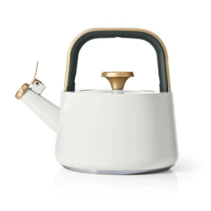 Beautiful 1 8L Ceramic Non Stick Stovetop Tea Kettle White Icing by Drew Barrymore