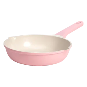 Beautiful 10-inch Enameled Cast Iron Heart Skillet Pink