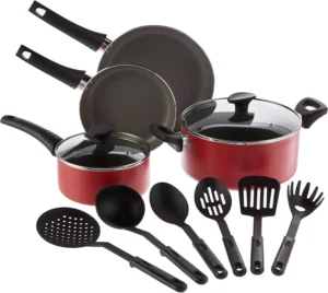 Beautiful 3 0 12PC Non Stick Cookware Set Tomato Red