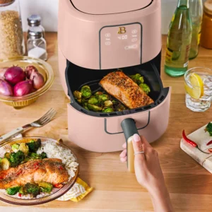 Beautiful 3 0QT Air Fryer Touchscreen Thyme Green by Drew Barrymore
