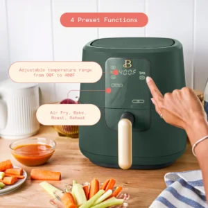 Beautiful 3 0QT Air Fryer Touchscreen Thyme Green by Drew Barrymore