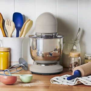 Beautiful 3 5 Qt Stand Mixer Wildflower Porcini with Flat Beater Dough Hook Balloon Whisk by Drew Barrymore 3